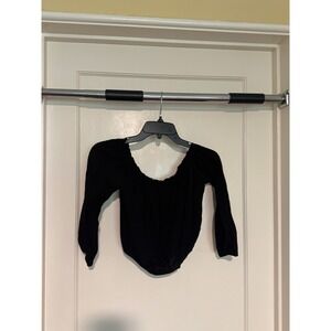 Brandy Melville Black Off Shoulder Long Sleeve Top Basic‎ Essential